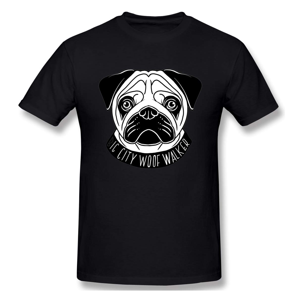 Rebeccarcarter Basic Big Dog Men Cotton Short Sleeve Waterfowl Black T