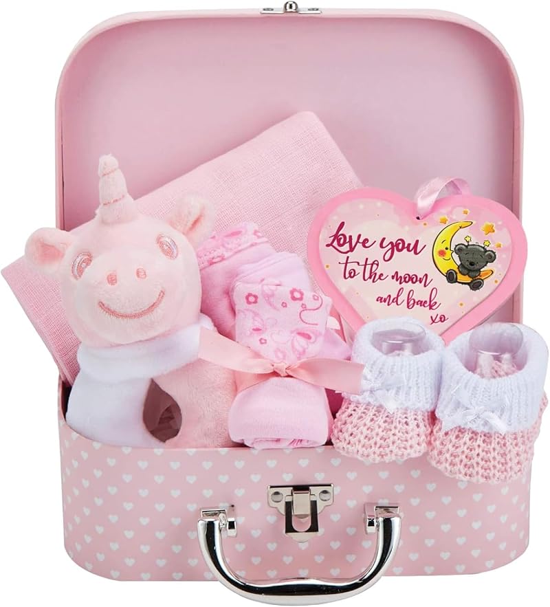 Baby Box Shop Baby Girl Gift Set Keepsake Box Newborn Essentials HampER