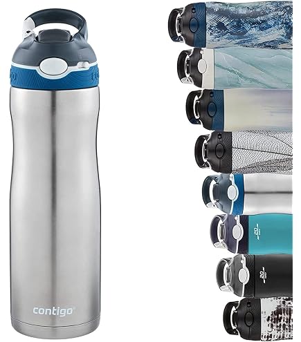 Amazon.com: Contigo Autoseal Couture 20oz Vacuum Insulated Stainless Steel Water  Bottle, (2-Pack): Home & Kitchen