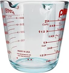 Pyrex 2-Cup Glass Measuring Cup - Made in USA | Clear Glass | Easy Pour Spout | Molded Handle | Kitchen Measuring Cup | Dishw