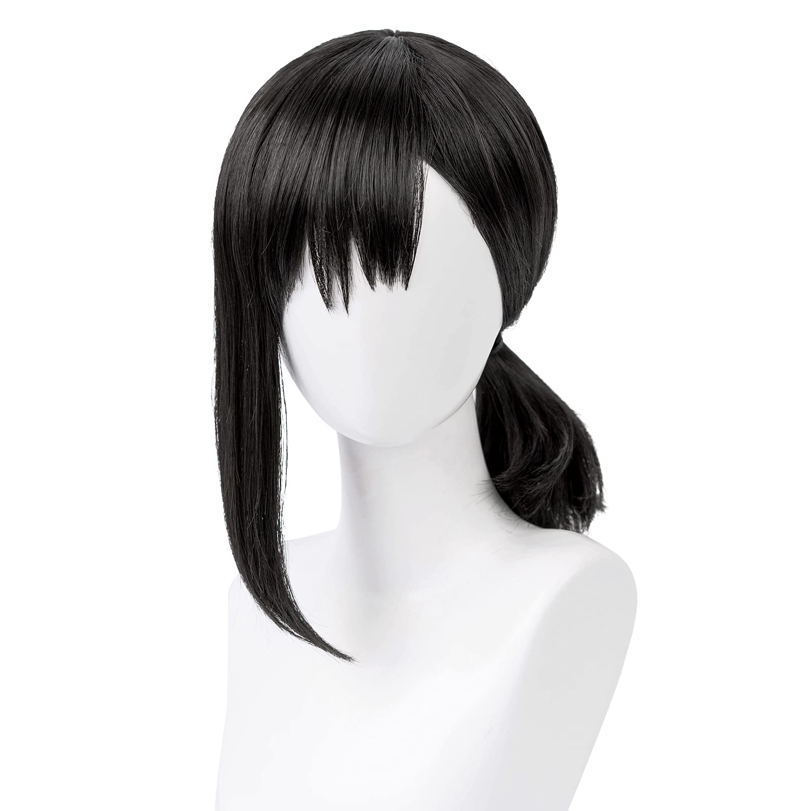 Anime Black Small Ponytail Cosplay Wig with Heat Resistant Synthetic Costume Hairs Perfect for Women Halloween Anime Cmoci Con Cos Party Replacement Wigs — image 1