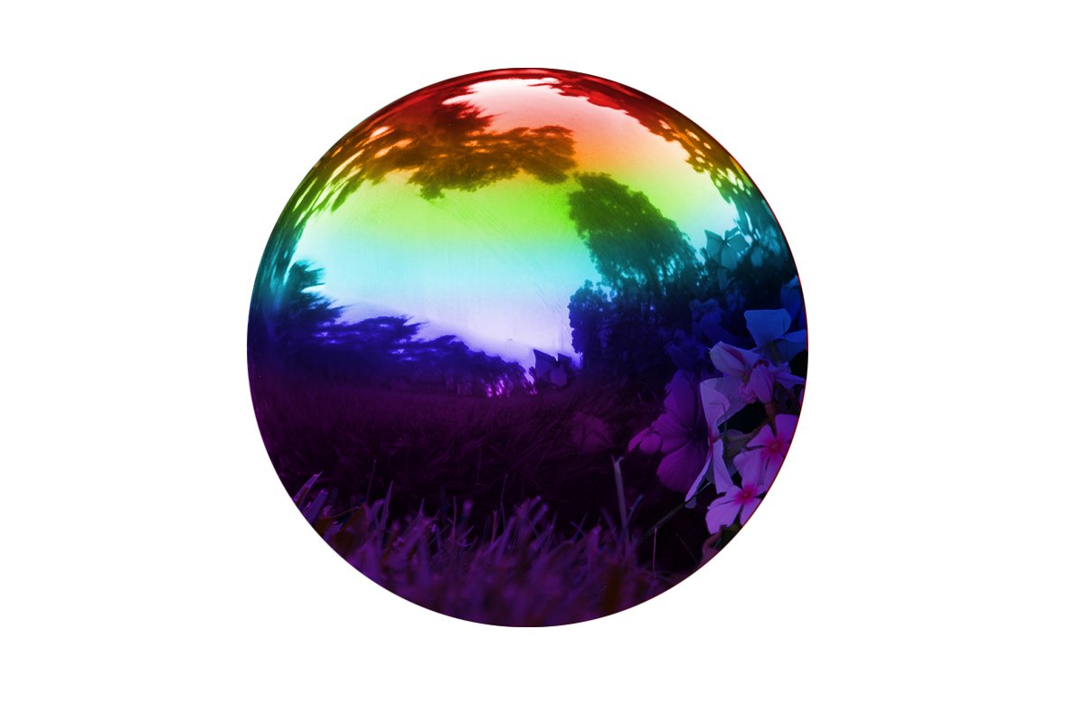 Trademark Innovations Gazing Ball, Stainless Steel, Rainbow, 8 Inches