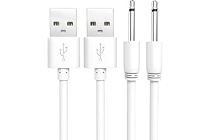 Sinoacc DC Charger 2.5mm Fast USB DC Charging Cable, 2.7ft USB A to 2.5mm Pin Charger Cable, 2 Pack