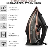 Tower Ceraglide Ultra Speed Iron 3100W Ceramic Soleplate Black Rose Gold view 2