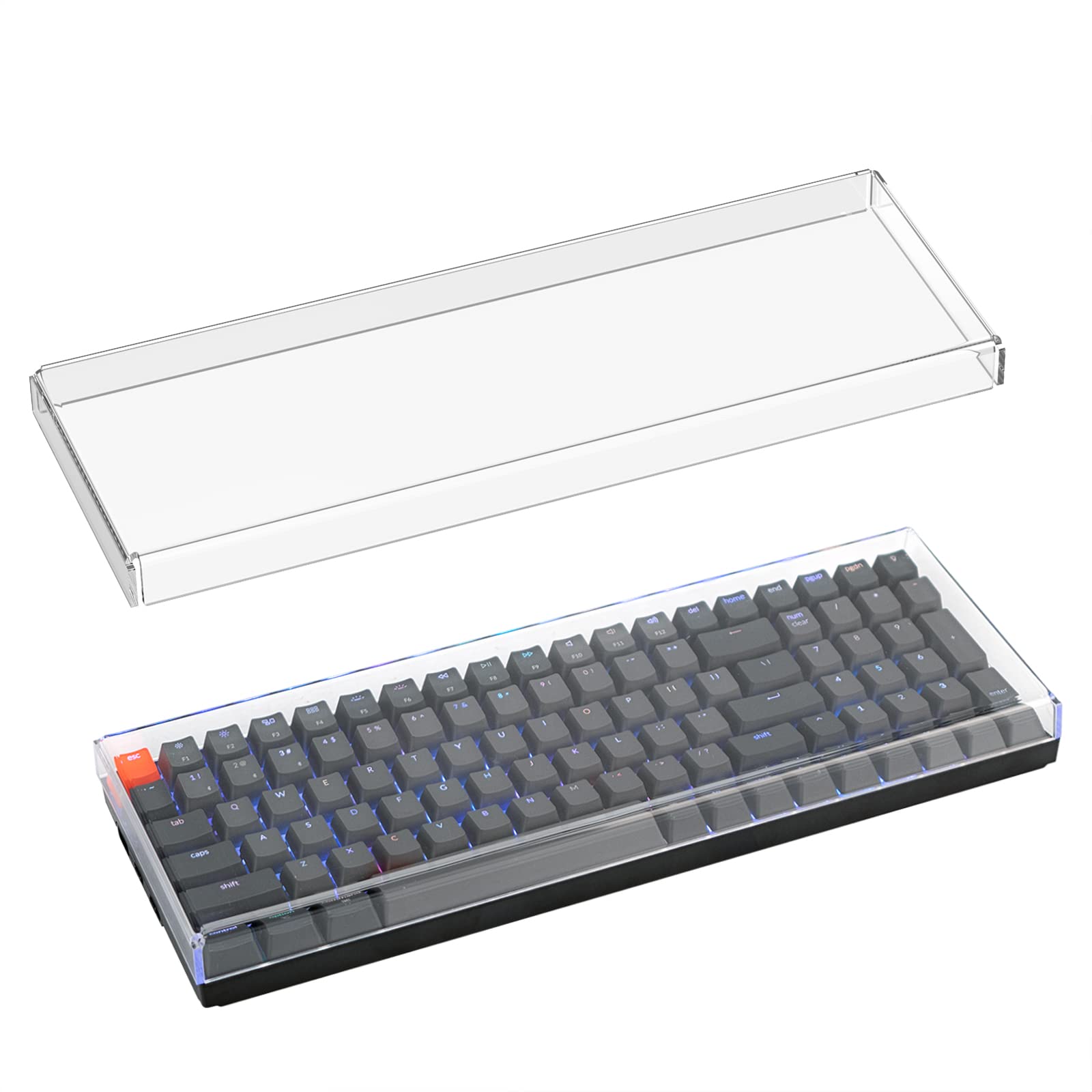 GEEKRIA Keyboard Dust Cover, Compatible with Keychron K4 / K4 HE, RK Royal KLUDGE RK100, Nuphy Halo96 V2, LOFREE Flow Lite 100 Keys, Clear Acrylic Keypads Cover