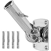PHITRIC 316 Stainless Steel Flag Pole Holder, 180° Adjustable Flag Pole Bracket for 1" Flagpole, Heavy Duty Flag Pole Holder for Outside House, Outdoor Flag Pole Mount Wind Resistant &Rust Free