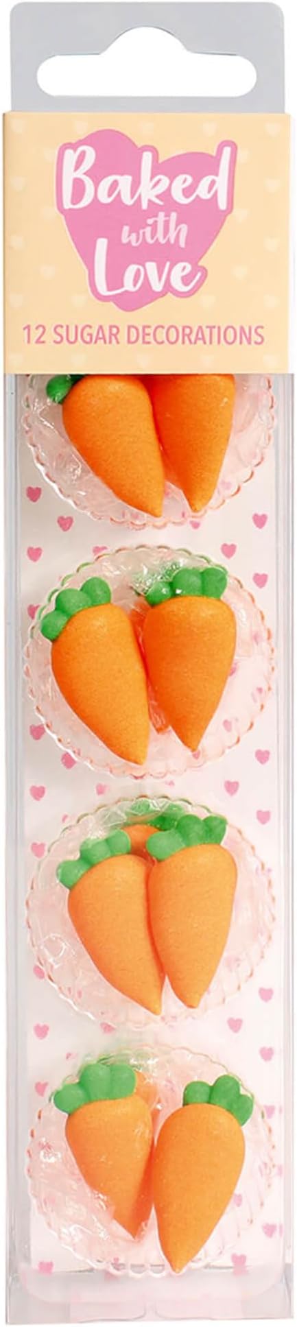 Baked with Love Carrot Sugar Decorations 12 pcs Orange Edible Royal Icing
