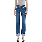 VERVET High Rise Cuff Straight Jeans T6666