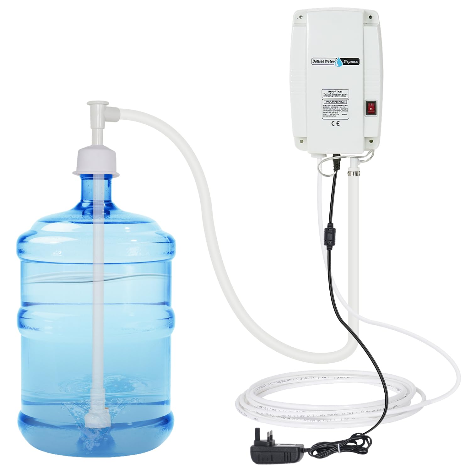 Photo 1 of TDRRICH Bottled Water Dispenser Pump System for Home,5 Gallon Bottle Electric Drinking Water Single Tube Pump with Flow 3.5L,110V AC US Plug Water Jug Pump for Kitchen Refrigerator Coffee Ice Maker