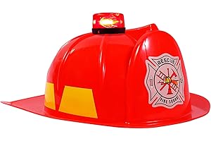 Funny Party Hats - Firefighter Helmet Costume with Light for Kids' Dress Up