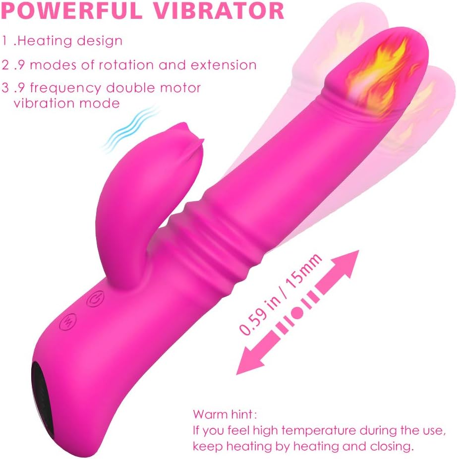 Quiet Wireless Clítoral Vǐbe for Women 7 Multi Speeds Wand Víbrateur, Thrusting & Rotating Clitorís Vǐbratoren Powerful Clitoríal Stímulator Rechargeable Waterproof Dual Motors