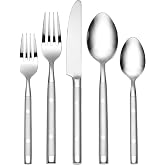 Hampton Forge Shangrila Frosted 20-Piece Silverware Set for 4, Flatware | frosted finish, dishwasher safe | includes knives, forks, and spoons | heavy duty, cutlery set for kitchen and dining