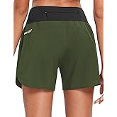 baleaf Women's 5" Workout Shorts Gym Running Shorts Athletic with Liner High Waistband Quick Dry Sports Zipper Pockets