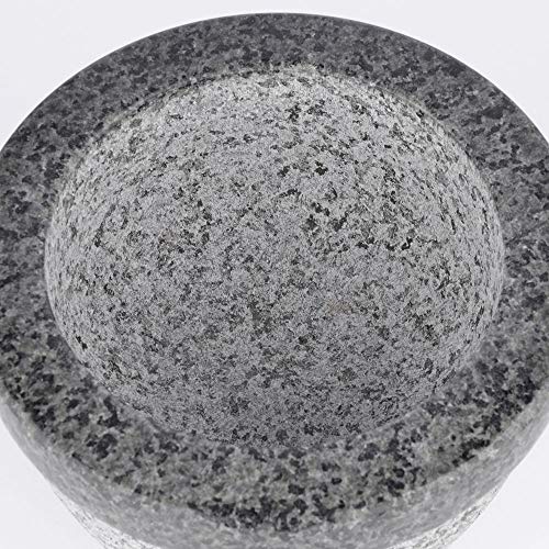 SZUAH Granite Mortar and Pestle Set, Solid Natural Excellent Granite Grinder Set, for Spices, Seasonings, Pastes, Pesto and Guacamole (6", 2 Cup Capacity, Black) â€¦