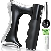 Purluct 6 Modes Heated Muscle Scraper, 3 Adjustable Intensity Levels with LED Display, 38-46℃ Warmth &amp; High-Frequency Vibration - Electric Fascia Massager for Full Body Massage &amp; Relaxation (Black)