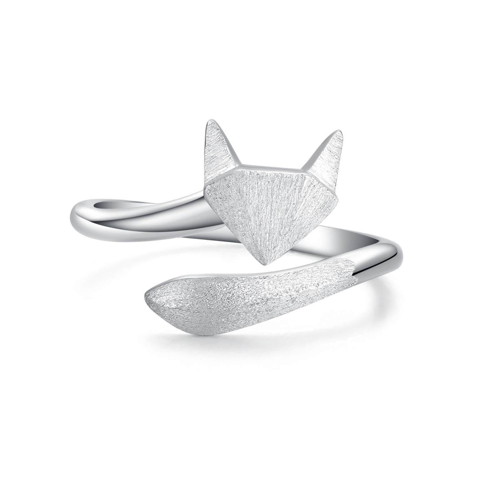Fox Rings for Girls Women's Rings 925 Sterling Silver Ring Adjustable Open Ring for Women Birthday Anniversary Promise Jewellery