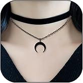 Roe Dolph Black Choker Necklaces for Women Black Moon Necklace Charm Necklace Vintage Halloween Decor Velvet Choker