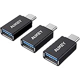 AUKEY USB C Adapter, [3 Pack] USB C to USB 3.0 Adapter Compatible with MacBook Pro 2017/2016 , Google Chromebook Pixelbook , 