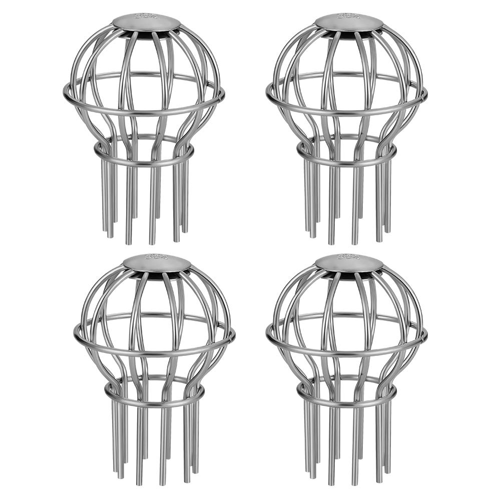 Photo 1 of Gutter Guard 2 Inch 304 Stainless Steel Filter Strainer Fits for 1.7" ~ 2.6" Round Downspout, Stops Leaves Seeds and Other Debris Gutter Cleaning Tool – 4 Pack