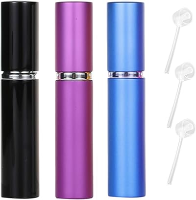 ZHIYE 10ML Perfume Atomiser Spray Bottle 3 Pack Refillable Travel Set Black