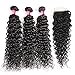 Laritaiya Brazilian Virgin Hair Water Wave 3 Bundles with Closure - 24 26 28+20 Inch Free Part Wet and Wavy Hair Ocean Curly Human Hair Natural Color