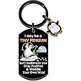 MigPio Penguin Keychain Penguin Gifts for Women Men Cute Motivational Keychain Gifts for Friends Daughter Birthday Valentine's Day Gifts for Her