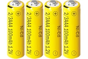 Zsolarigt Ni-CD 2/3AAA 100mAh 1.2V Rechargeable Solar Light Battery, 4 Packs 2 /3AAA Batteries for Outdoor Solar Lights，Hangi