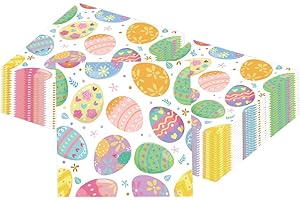 YYBD 100Pcs Easter Napkins Colorful Eggs Napkin Disposable Paper Napkin Spring Easter Hand Towel Decorative Lunch Napkins for