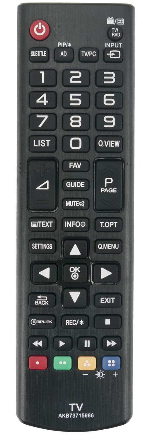 ALLIMITY AKB73715686 Remote Control Replacement for LG TV 32LN540B 42LB5500 32LB550U 26MA33D 42LN543V 42LN5400 42LN540V 50PB5600 47LN549C 32LY330C 32LN540V 50PN450B 24MN43D 47LY330C 22MA33D
