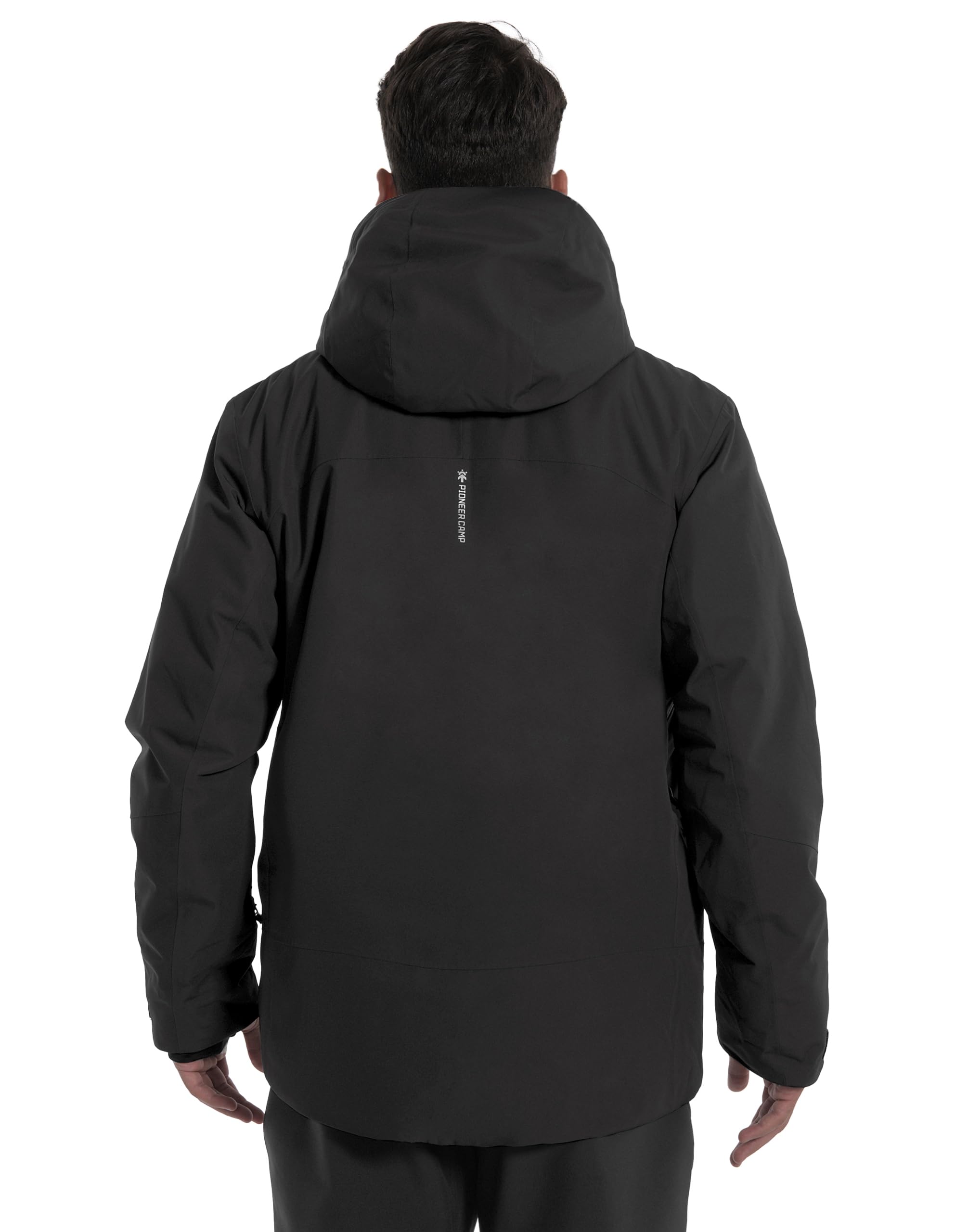 Pioneer Camp Herren Wasserdicht Skijacke Winddicht Snowboardjacke Warm Outdoor Winterjacke mit Kapuze Schwarz L 2
