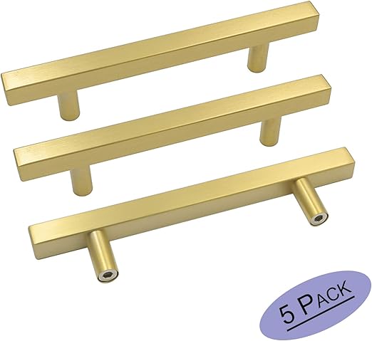Goldenwarm 5in 128mm Cabinet Pulls Gold Cabinet Hardware Knobs