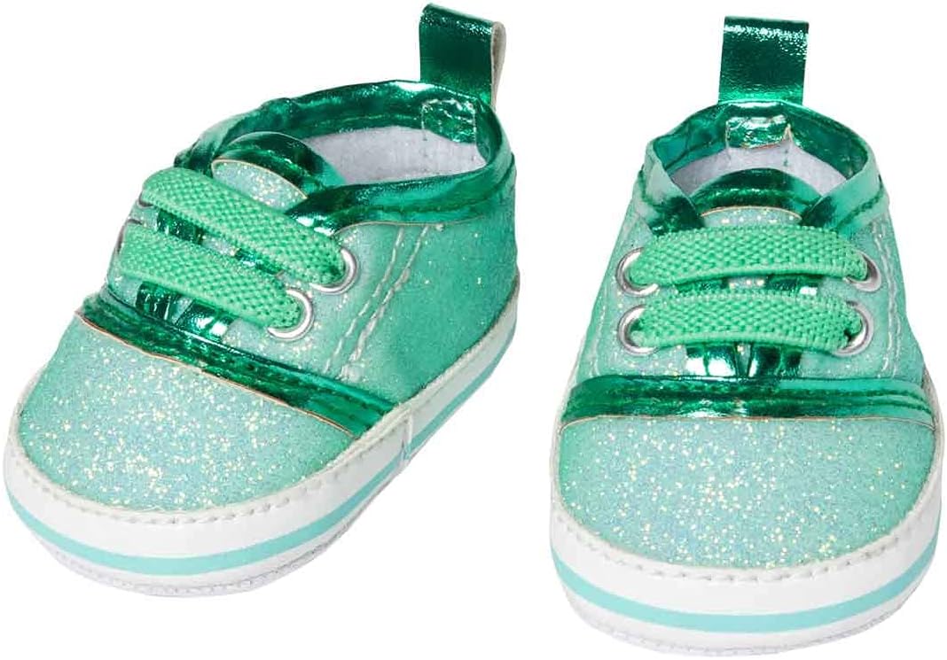 Heless 149 - Glitter Doll Sneaker Mint Size 38 - 45 cm Chic Wow Effect Footwear for Special Occasions
