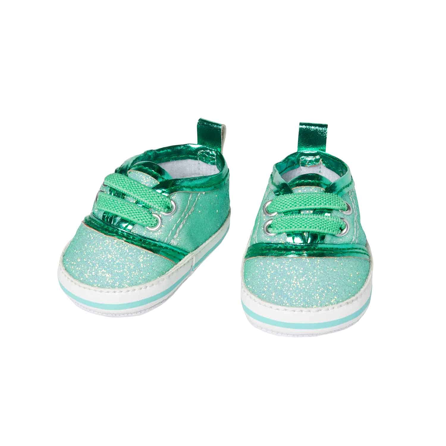 Heless 149 - Glitter Doll Sneaker Mint Size 38 - 45 cm Chic Wow Effect Footwear for Special Occasions