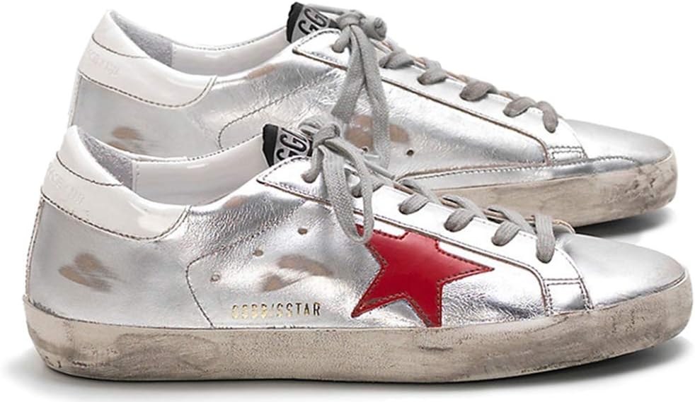 Casual Sports Sneakers Womens Retro Leather Shoes Low Top Slide