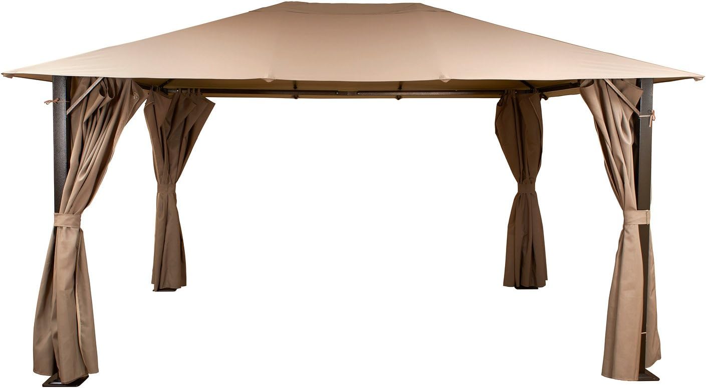 Venice Heavy Duty Steel Garden Gazebo 3x4M Bronze & Beige