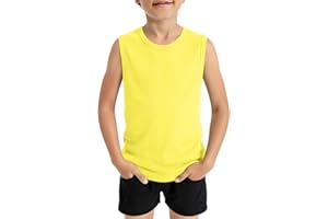 ZDC Tank Tops for Boys - 2026 Casual Sleeveless Crewneck Athletic Workout Tees Basic Solid Undershirts 5-14 Years