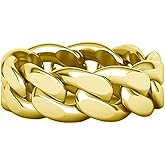 PYTALI Cuban Link Chain Band for Men 10K/14K/18K/20K/22K/24K Real Yellow Gold Curb Chain Ring for Women Celtic Eternity Band for Engagement Fathers Day Size 4 to 18