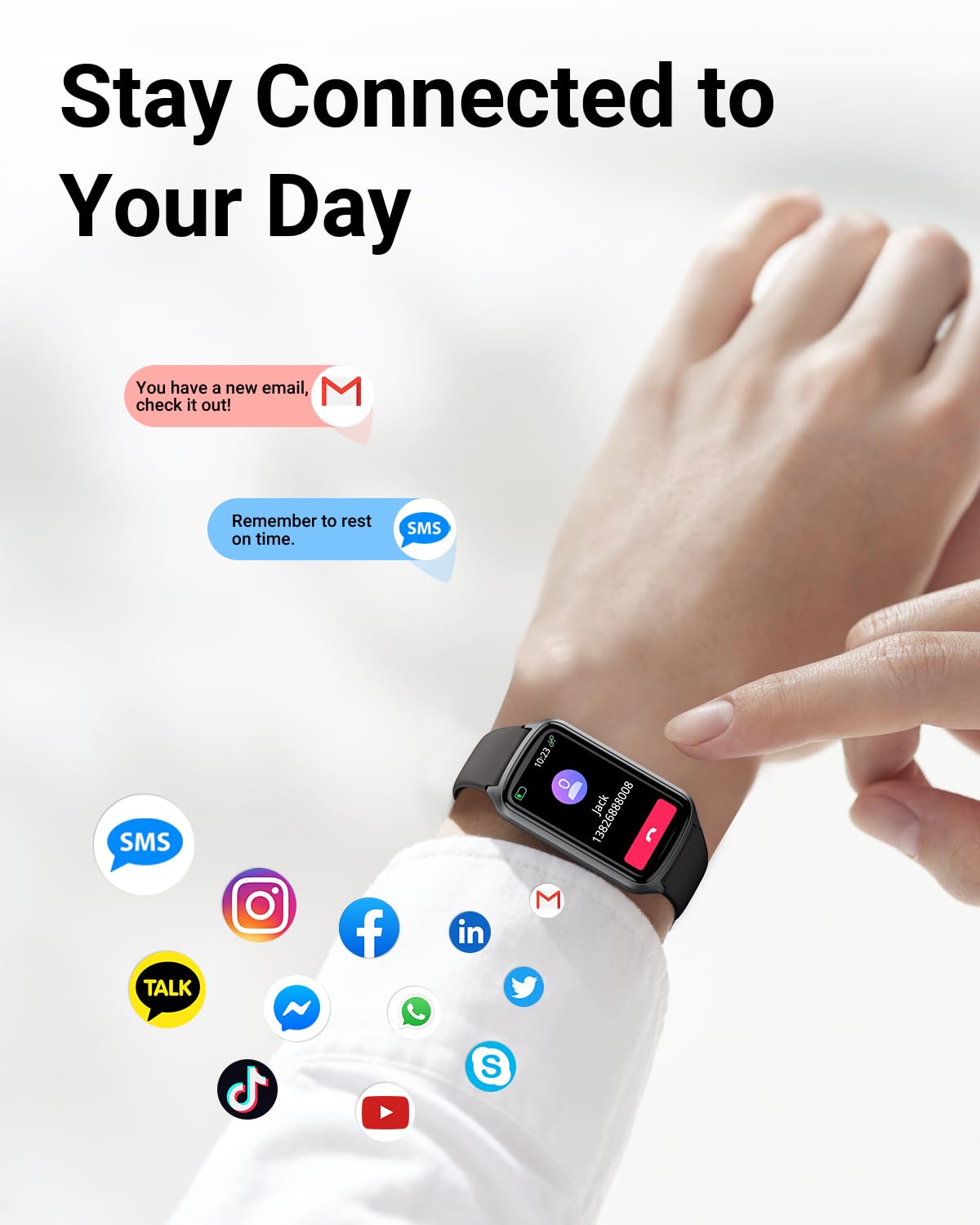 Amzhero Amzhero Health Fitness Tracker with 24/7 Heart Rate, Blood Oxygen, Blood Pressure, Sleep Tracker, 5ATM Waterproof Activity Trackers with Step Tracker, Pedometer (S & L Bands Included)