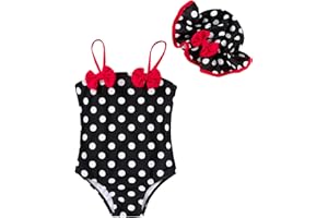 YOUNGER TREE Toddler Baby Girl Swimsuit Infant One Piece Bathing Suits with Hat Newborn Summer Beach Swimwear