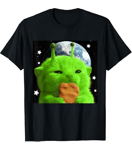 Amazon.com: Alien Cat Glerp Glorp Zep Shirt | Funny Space Meme Tee