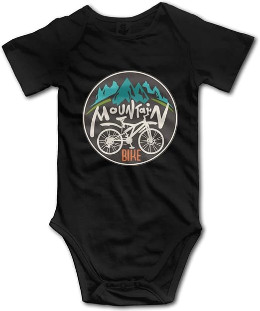 SLADDD1 Mountain Bike Baby Onesies Cotton Short Sleeve Baby
