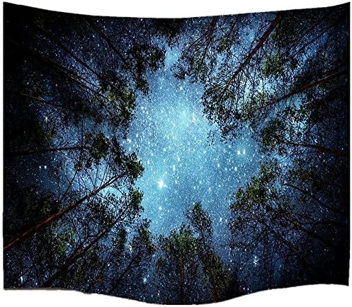 Night Sky and Tree Mandala Bohemian Tapestry Wall Hanging Indian Wall Art (L/ 90"x60")