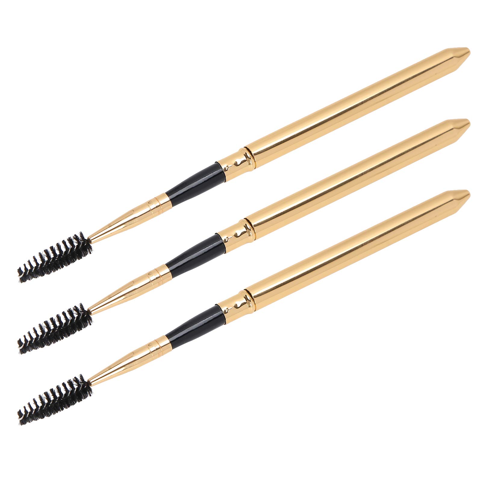 3pcs Reusable Yelash Brush Portable Eyebrow Makeup Brush with A Metal Sleeve for Combing and Extending Eyelashes and Eyebrows.