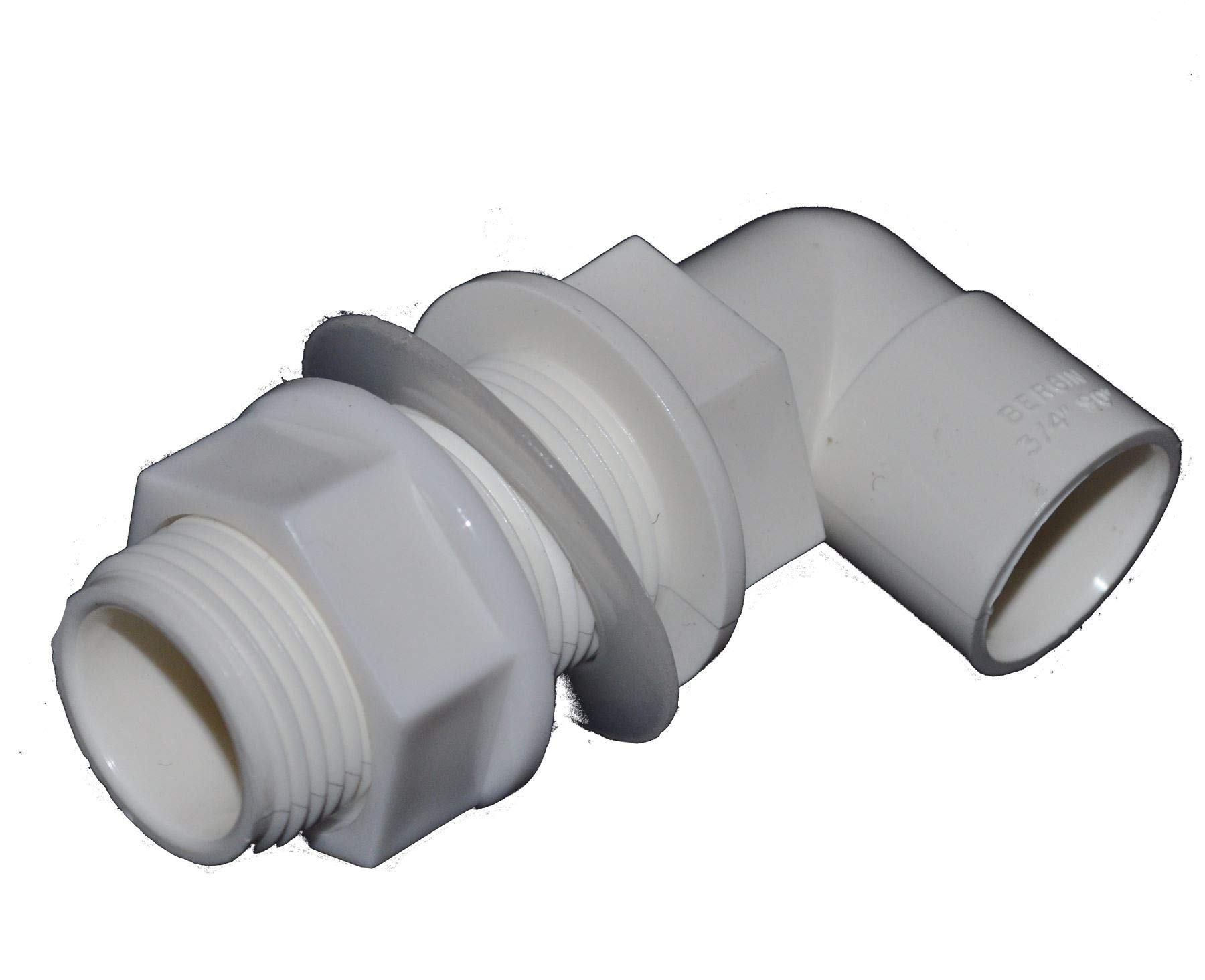 Solvent Weld 21.5mm Overflow Pipe Bent Tank Connector - Pack of 2