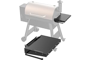 PHYPOBLE Folding Grill Side Shelf for Traeger Grills, Foldable Grill Shelf with Hooks & Paper Towel Holder for Traeger Pro 22