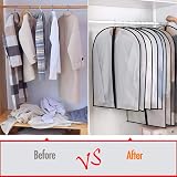 HomeClean Hanging Garment Bags 12 Pack Breathable PEVA with Zip Clear Design view 6