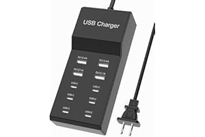 KINGFUTURE USB C Charger Block 10-Port USB-C Charging Station 6 USB-C Ports & 4 USB-A Ports Total 50W USB Power Strip for Multi Devices for iPhone 16 17 15 14 13 12 Se, Galaxy, Pixel, Tablet, Camera, Headphones