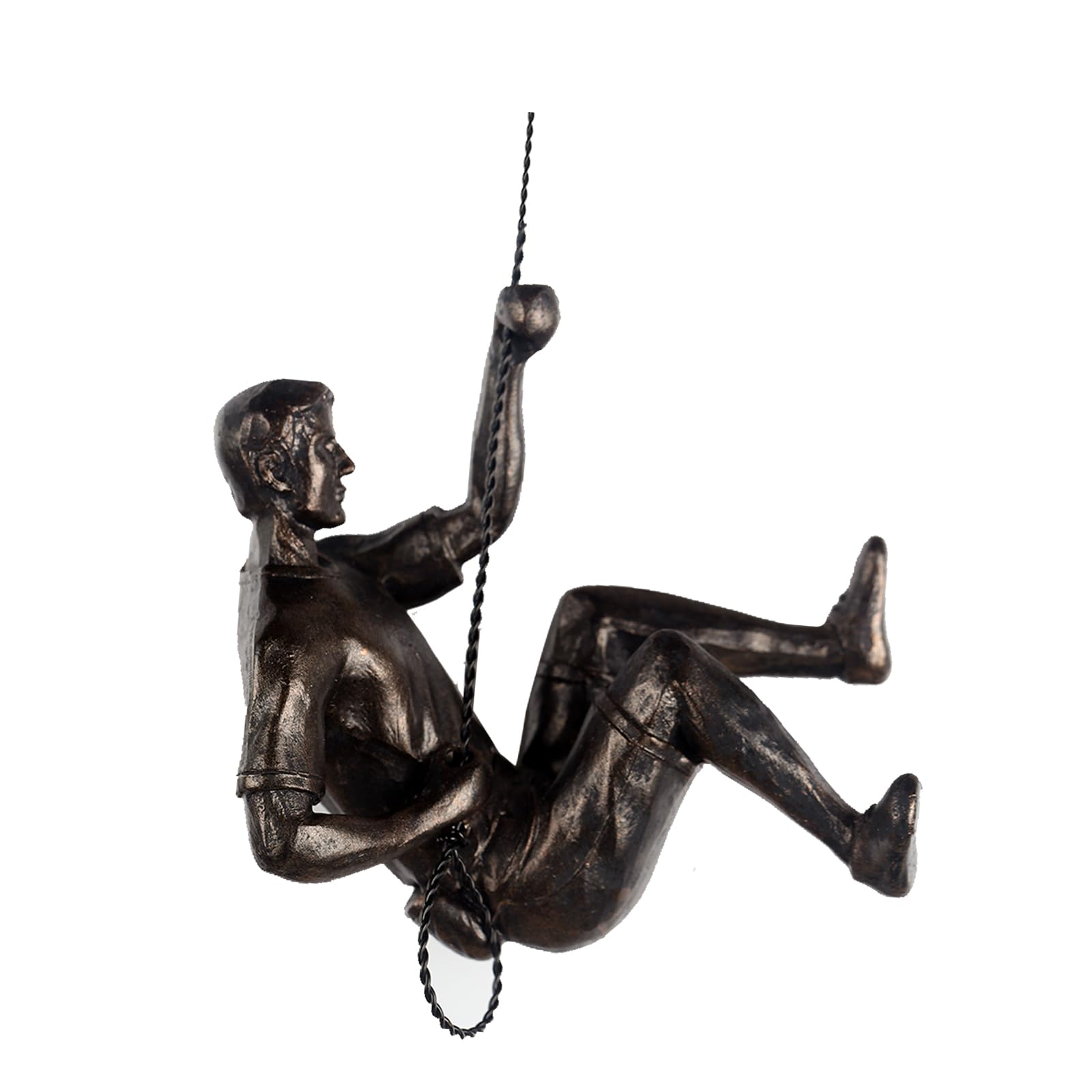 XYQXYQ Modern Rust Climber Sculpture, Male Rock Climbing Wall Art, Handmade Resin Decorative Home Statue (Left)