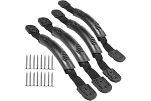 wollcocer 4 Pack 2-Hole Kayak Carry Handles with Screws - Rubber Kayak Handle Replacement for Ocean Lifetime Pelican Perception Boats Black