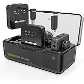 Haomuren Wireless Lavalier Microphone 2 Pack,Wireless Microphone,Compatible with iPhone,Android,Camera,iPad,Tablet,PC,Noise Cancel,Echo,Bluetooth Lapel Mic for Video Recording,Stream,Vlogs